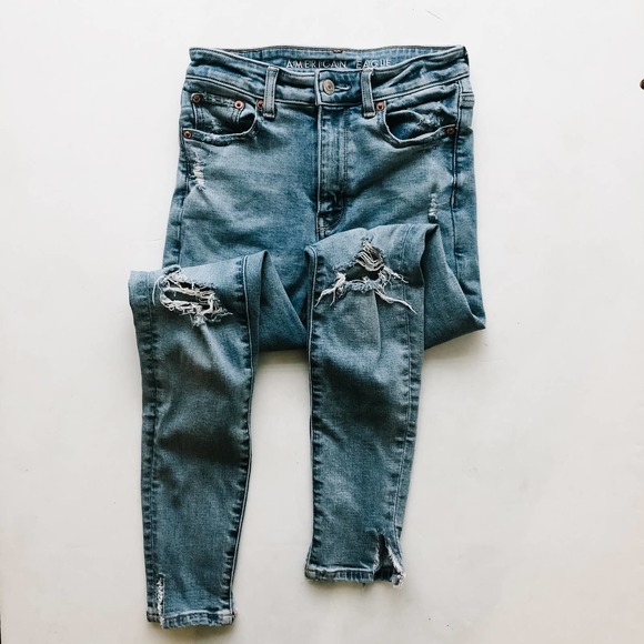 American Eagle Outfitters Denim - American Eagle Medium Wash Distressed Jeans